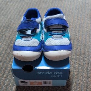 Stride Rite Blue and White Sneakers with Velcro Straps